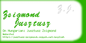 zsigmond jusztusz business card